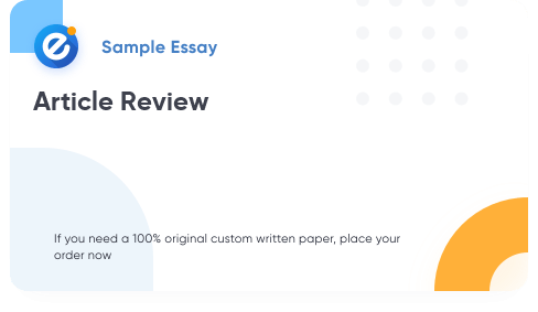 Free «Article Review» Essay Sample