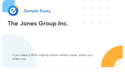 Free «The Jones Group Inc.» Essay Sample
