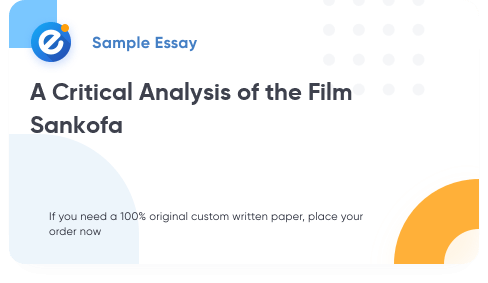 Free «A Critical Analysis of the Film Sankofa» Essay Sample