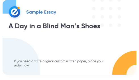 Free «A Day in a Blind Man’s Shoes» Essay Sample