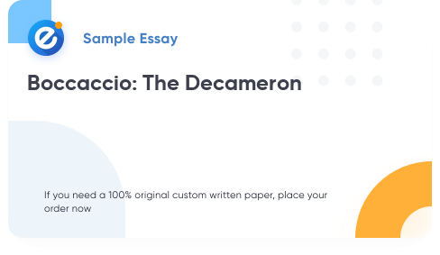 Free «Boccaccio: The Decameron» Essay Sample