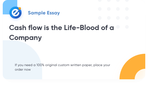 Free «Cash flow is the Life-Blood of a Company» Essay Sample