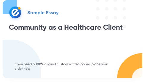 Free «Community as a Healthcare Client» Essay Sample