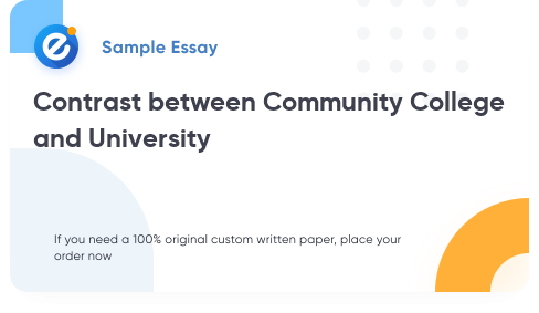 Free «Contrast between Community College and University» Essay Sample