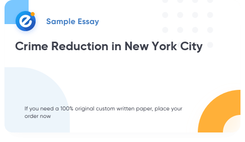Free «Crime Reduction in New York City» Essay Sample