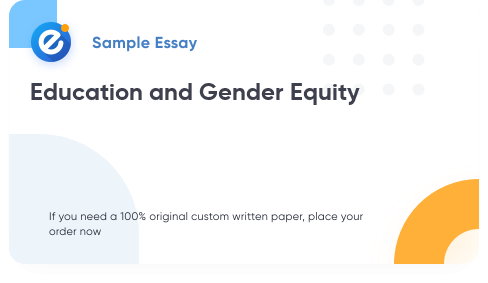 Free «Education and Gender Equity» Essay Sample