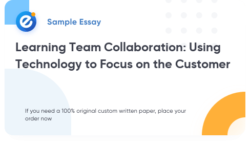 Free «Learning Team Collaboration: Using Technology to Focus on the Customer» Essay Sample