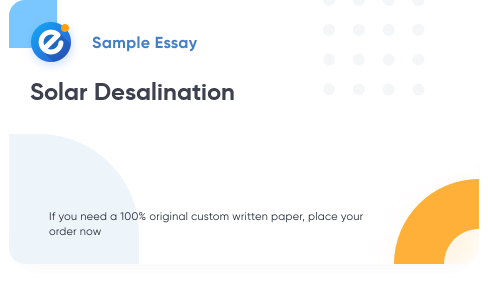 Free «Solar Desalination» Essay Sample