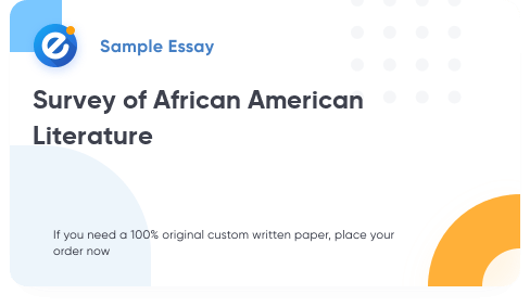 Free «Survey of African American Literature» Essay Sample