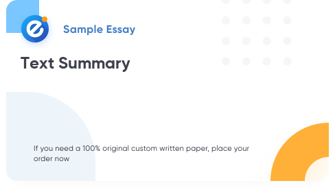 Free «Text Summary» Essay Sample